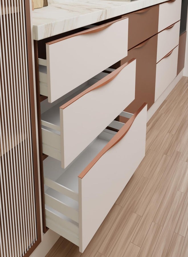 LAPO مقبض درج من الألومنيوم من لابو إيليت مقاس 12 بوصة - مثالي لخزائن المطبخ، وأبواب الخزائن، ومقبض درج المكتب للمنزل/الفندق/المكتب (لون ذهبي وردي، عبوة من قطعة واحدة) - Image 3